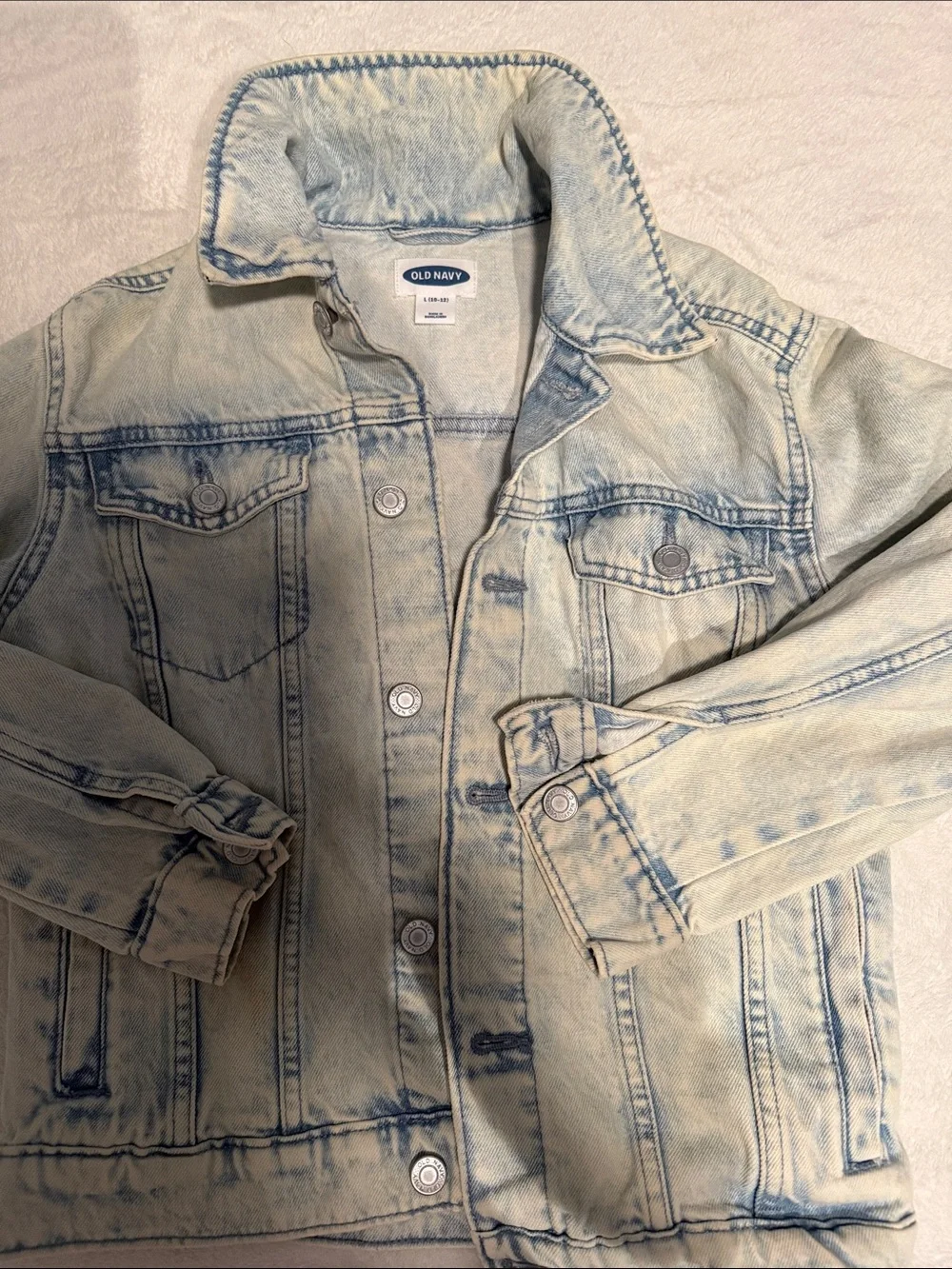 Old Navy Acid Wash Denim Jacket - Faded Light Blue